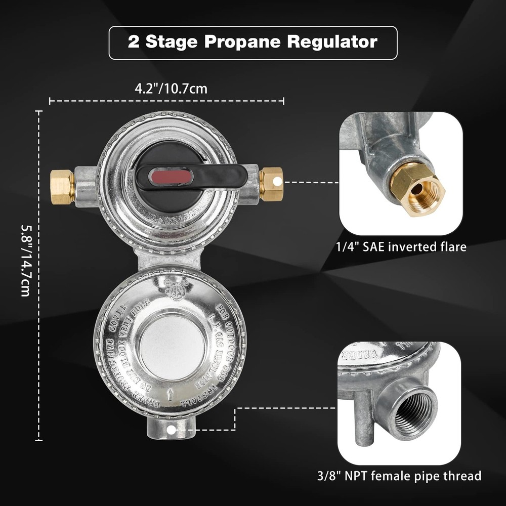 Onlyfire Propane 2 Stage Auto Changeover Regulator, LP Gas Regulator RV...