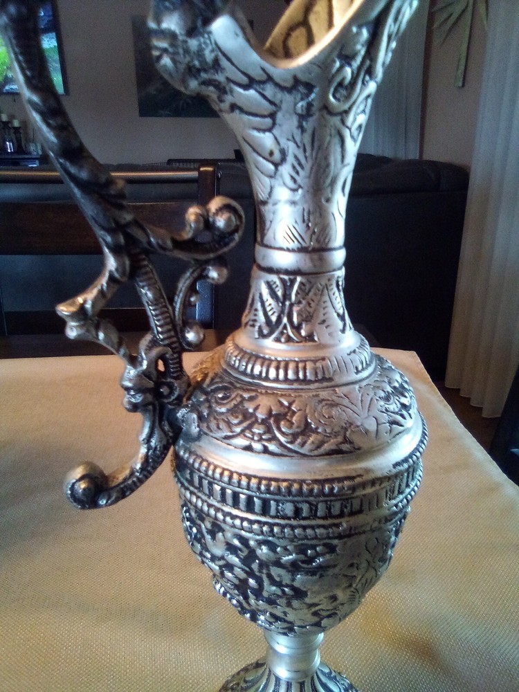 Vintage Bronze with Silver Plate Pitcher