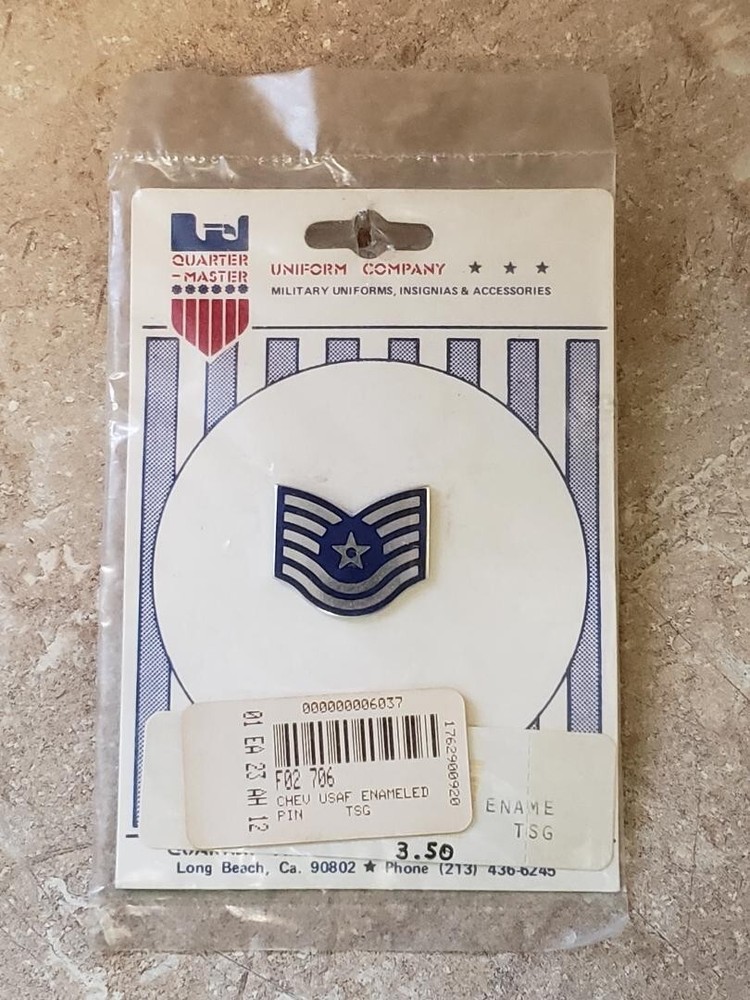 Staff Sergeant USAF Air Force Lapel Pin Badge