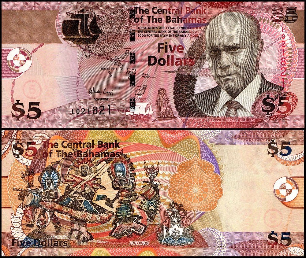 Bahamas 5 Dollars, 2013, P-72A, UNC