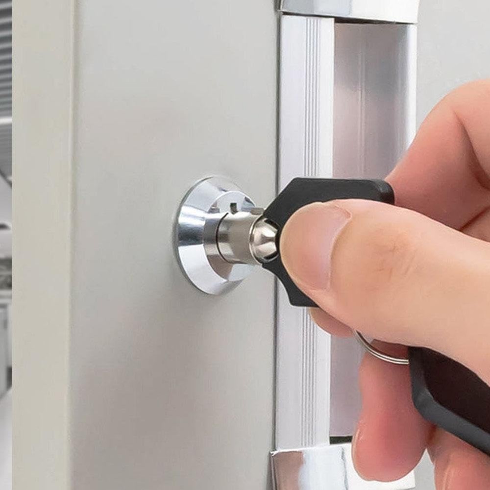 1 Set Toolbox Lock with Keys, Tubular and Key Set, Tool Box Silver