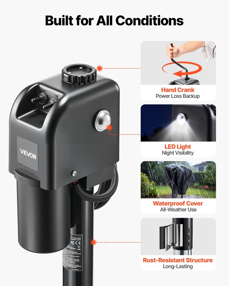 VEVOR Electric Trailer Jack 7500 lbs 9.84-27.84 in Electric Power Tongue Jack