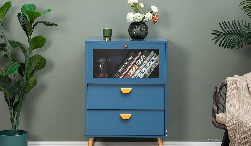 Accent Storage Cabinet Decorative Cabinet Buffet & Sideboard with 2 Drawer
