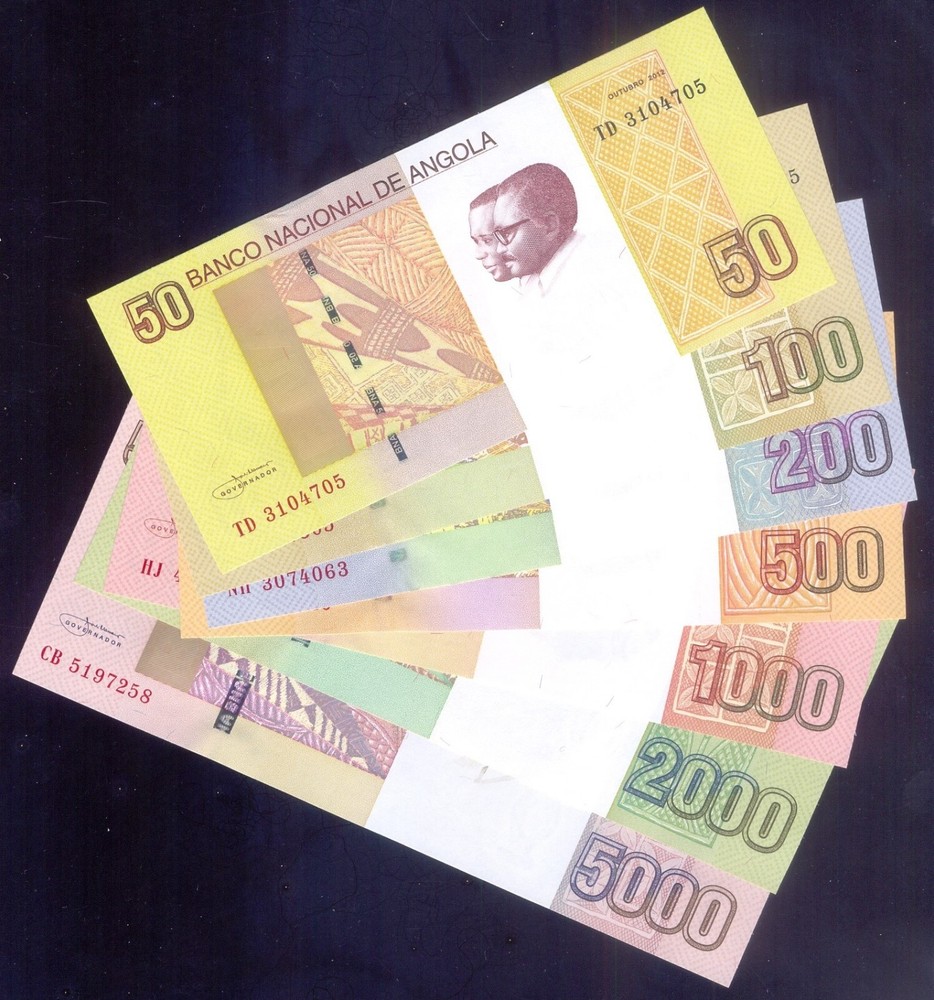 Angola  SET 50 - 5000 Kwanzas 2012  P152 - 158  UNC