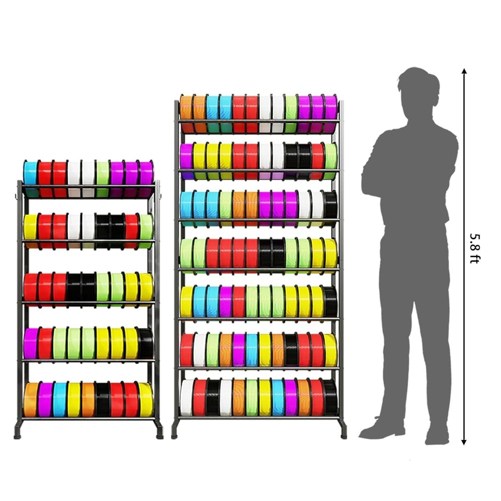 Heavy-Duty 3D Printer Filament Storage Rack - Large Capacity & Adjustable