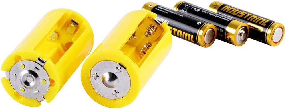 8 Pcs AA to Size D Battery Adapters Converter Cases Plastic Parallel Yellow