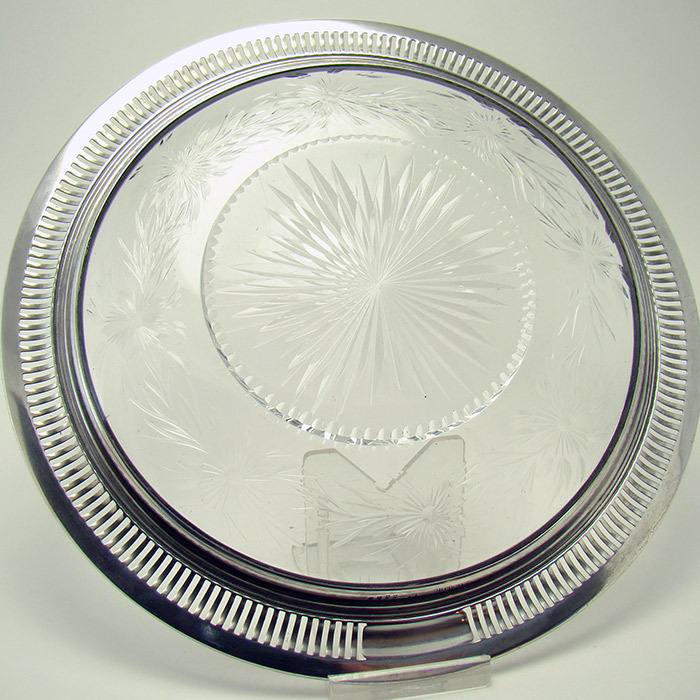 Sterling and Cut Glass Plate - 1910