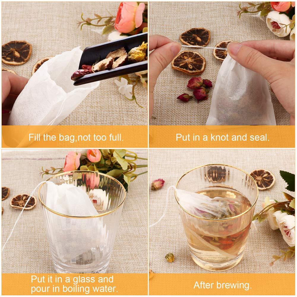 Disposable Empty Cotton Drawstring Seal Filter Loose Leaf Tea Bags