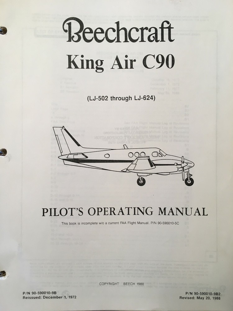 Beechcraft King Air C90 Pilot's Operating Manual