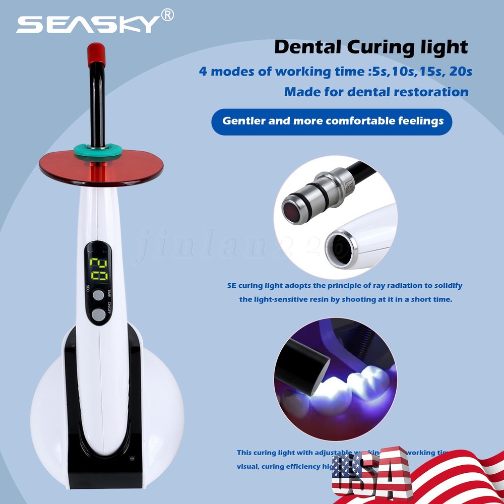 Dental Wireless Curing Light Lamp LED-B 5 Second Curing 1500mW/cm²
