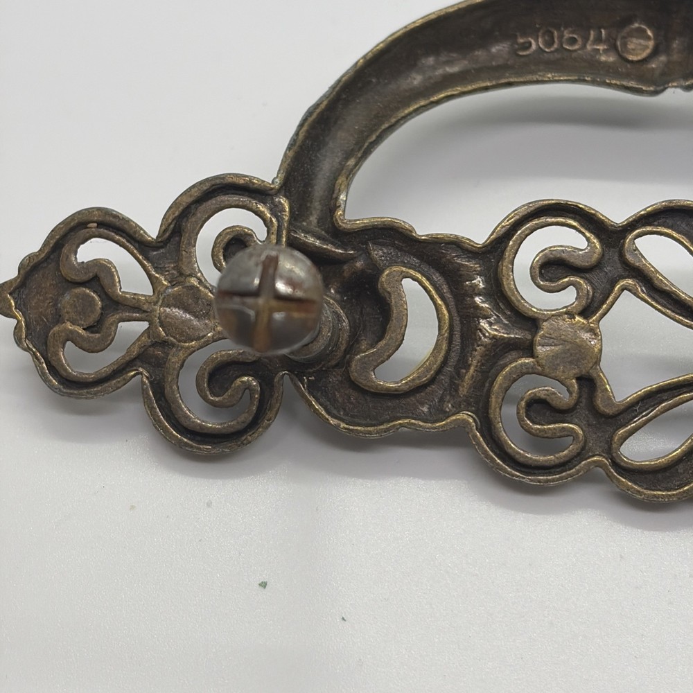 Vtg Pair Of Brass Drawer Pulls 7” (11)