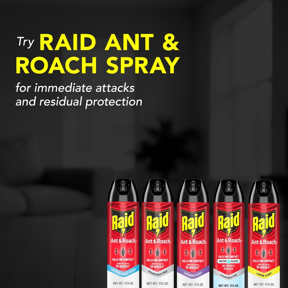 Raid Ant Roach Killer 26, Fragrance Free Bug Killer for Home Use, Kills Bugs...