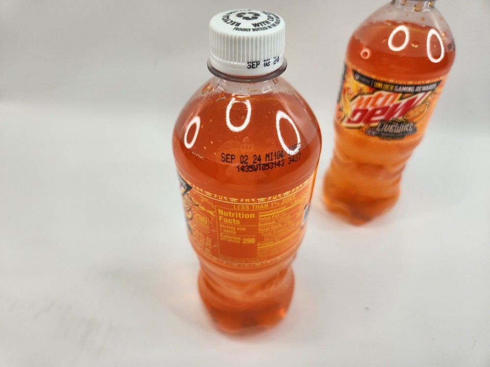 Mountain Dew LiveWire 2 Bottles New Unopened Orange Live Wire