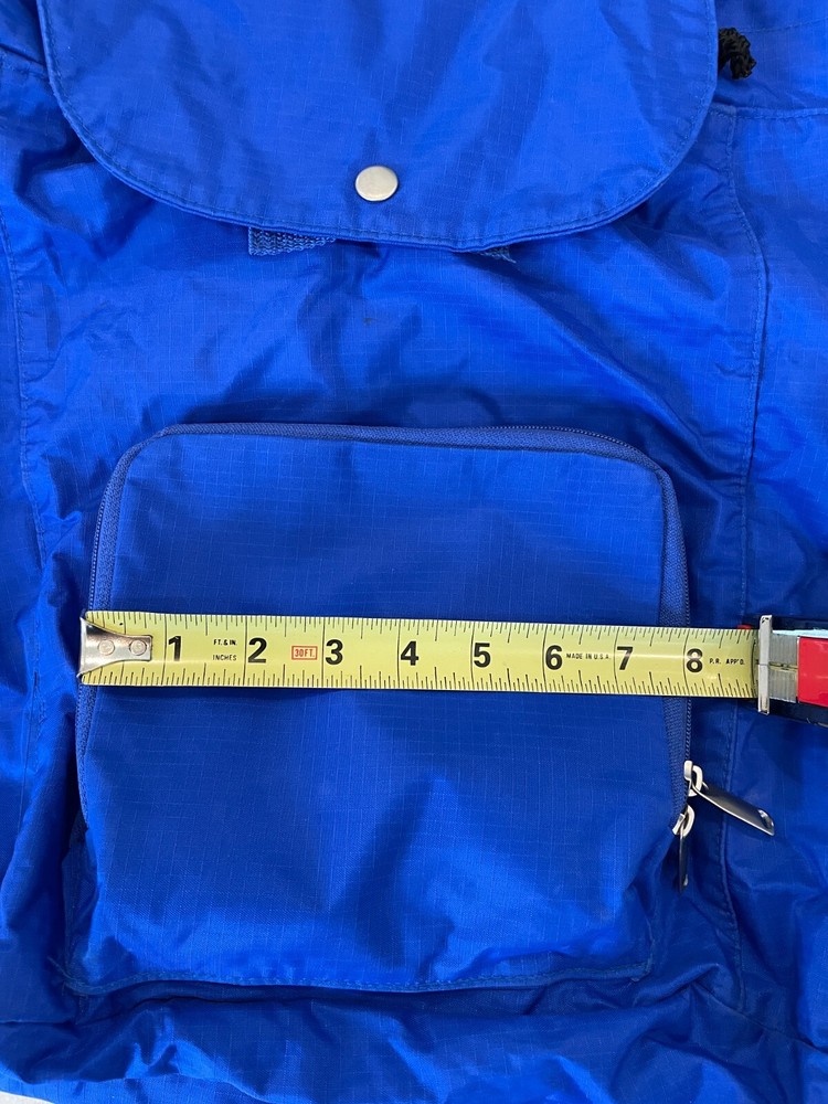 Blue Foldable Convertible Backpack/Pouch in One