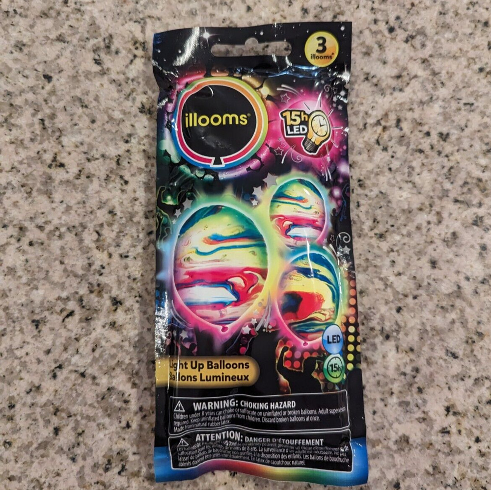 Marble Light Up Balloons - 3 Pcs