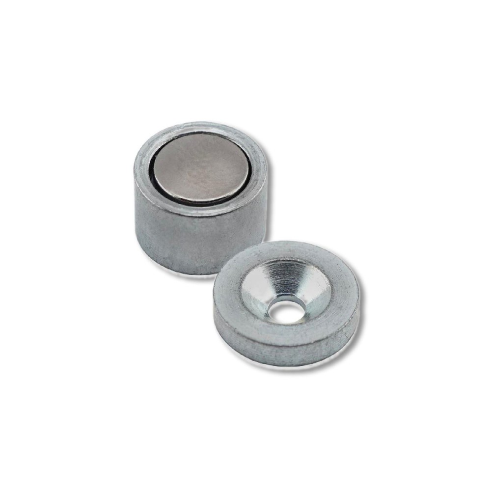 MAGNET SOURCE Super Latch Magnets .5inW .25inL 6lb Pull Silver 07571