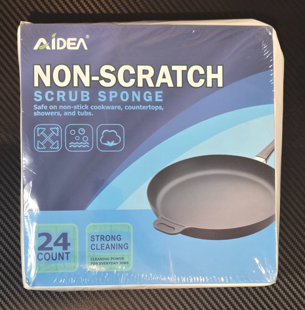 AIDEA Non Scratch Scrub Sponge for Non-Stick Cookware 24 Count Pack