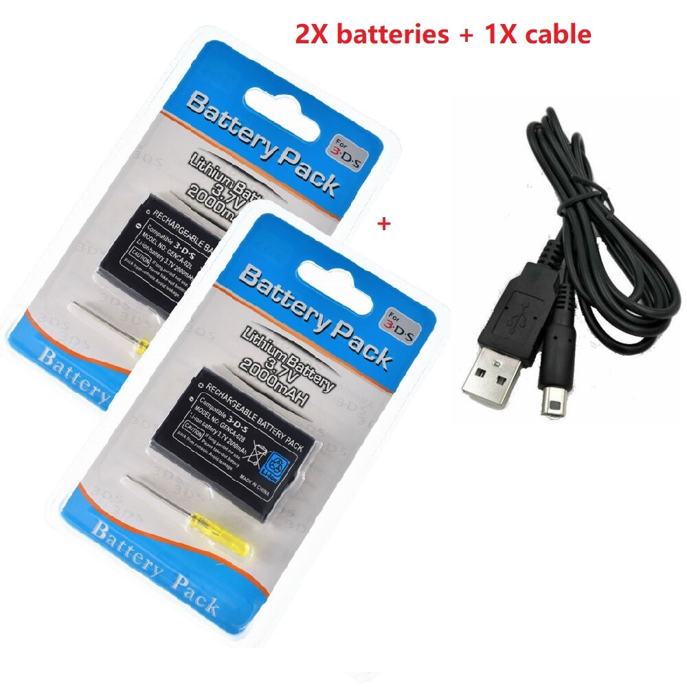Replacement Battery for Nintendo 3DS Wii U Pro Controller + Tool NEW cable power