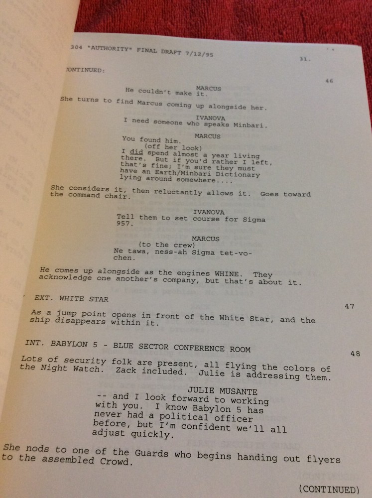 ORIGINAL SCRIPT BABYLON 5 VOICES OF AUTHORITY #304 JERRY DOYLE MICHAEL O'HARE