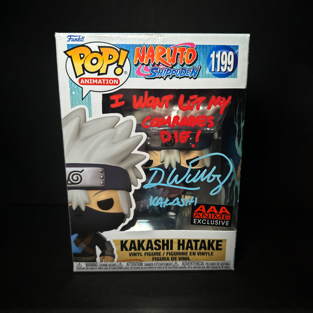 Funko Pop! Naruto - Kakashi #1199 Signed - Custom Box Art [GITD] + Hard Shield