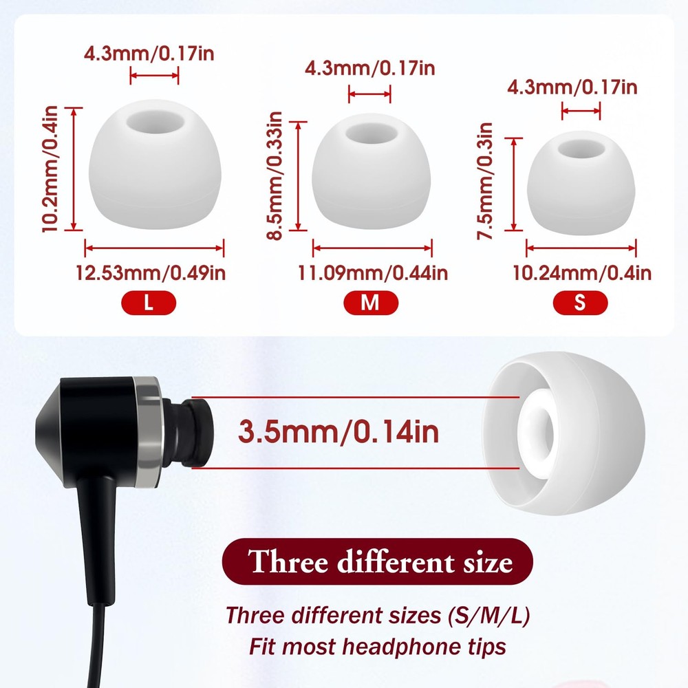 15 Pairs Silicone Ear Bud Replacement Pieces Earbuds Tips Replacement...