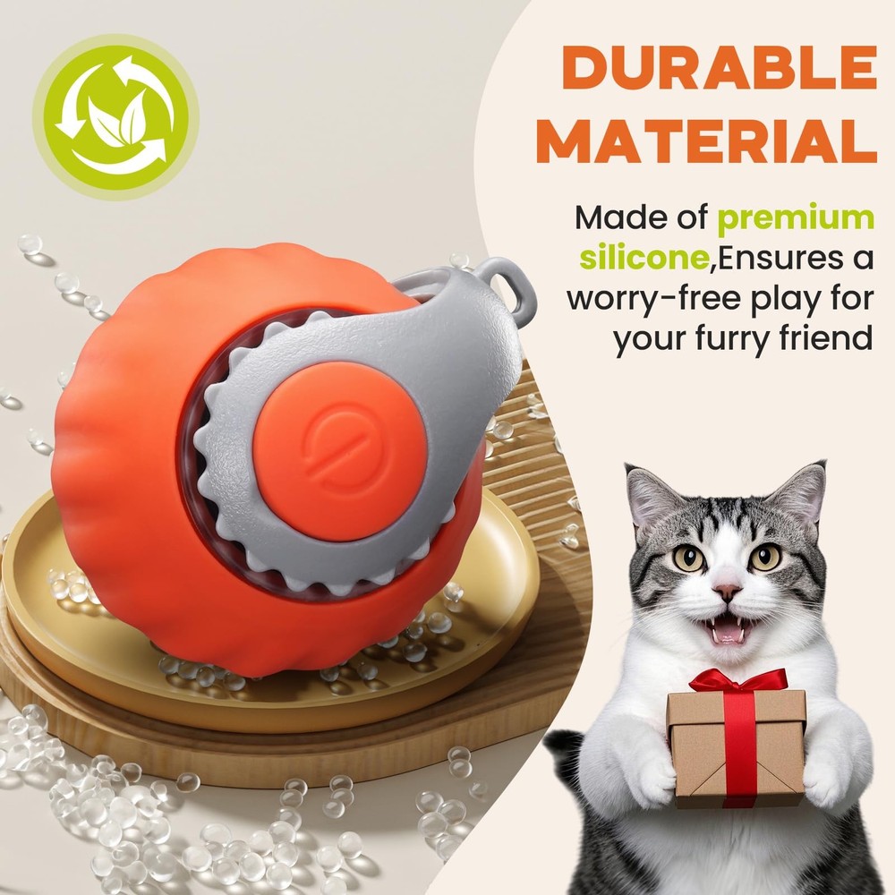 Interactive Smart Cat Toy - Automatic Moving Ball with Rechargeable Tail