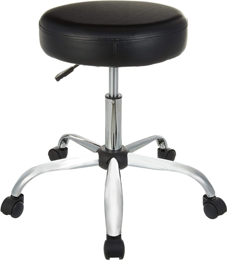 Amazon Basics Drafting Spa Bar Stool w/ Wheels, Height Adjustable Swivel, Black