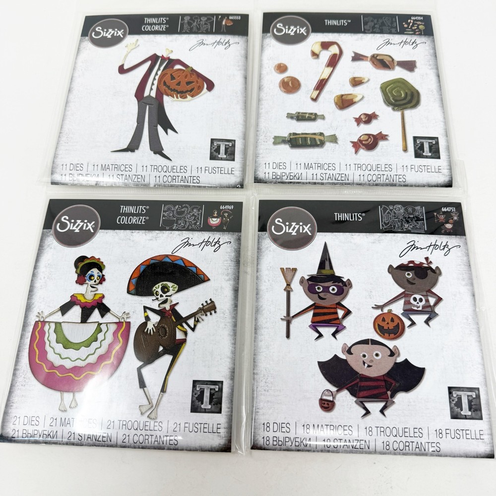 Sizzix Tim Holtz Thinlits Halloween Bundle Pumpkinhead Day of Dead NEW