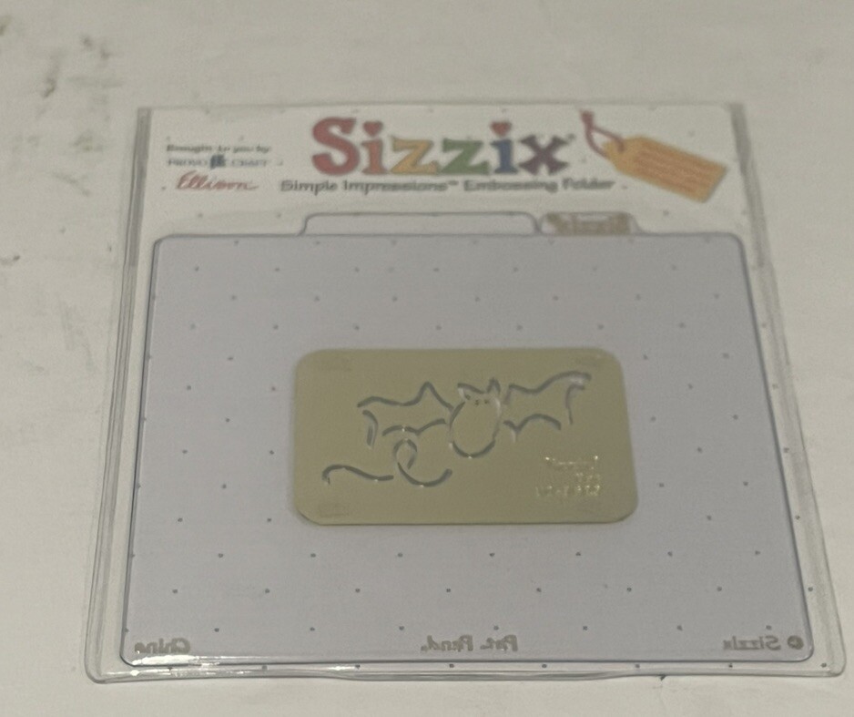 Sizzix Embossing Folder New In Package Ellison Bat Halloween