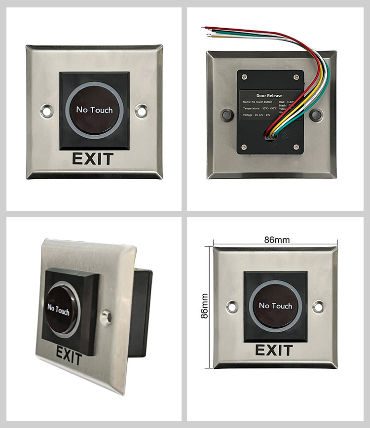 Infrared Sensor No Touch Exit Button with LED Back Light for Door Access Control