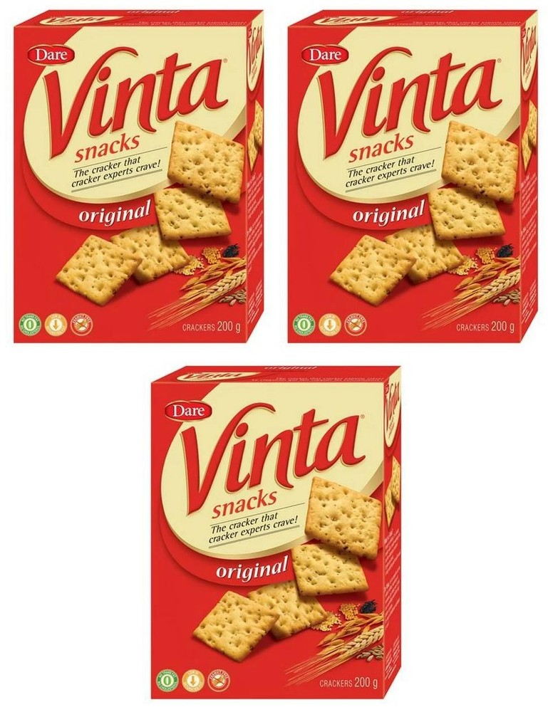 Dare Vinta Snacks Original Crackers, 200g (3 Pack)