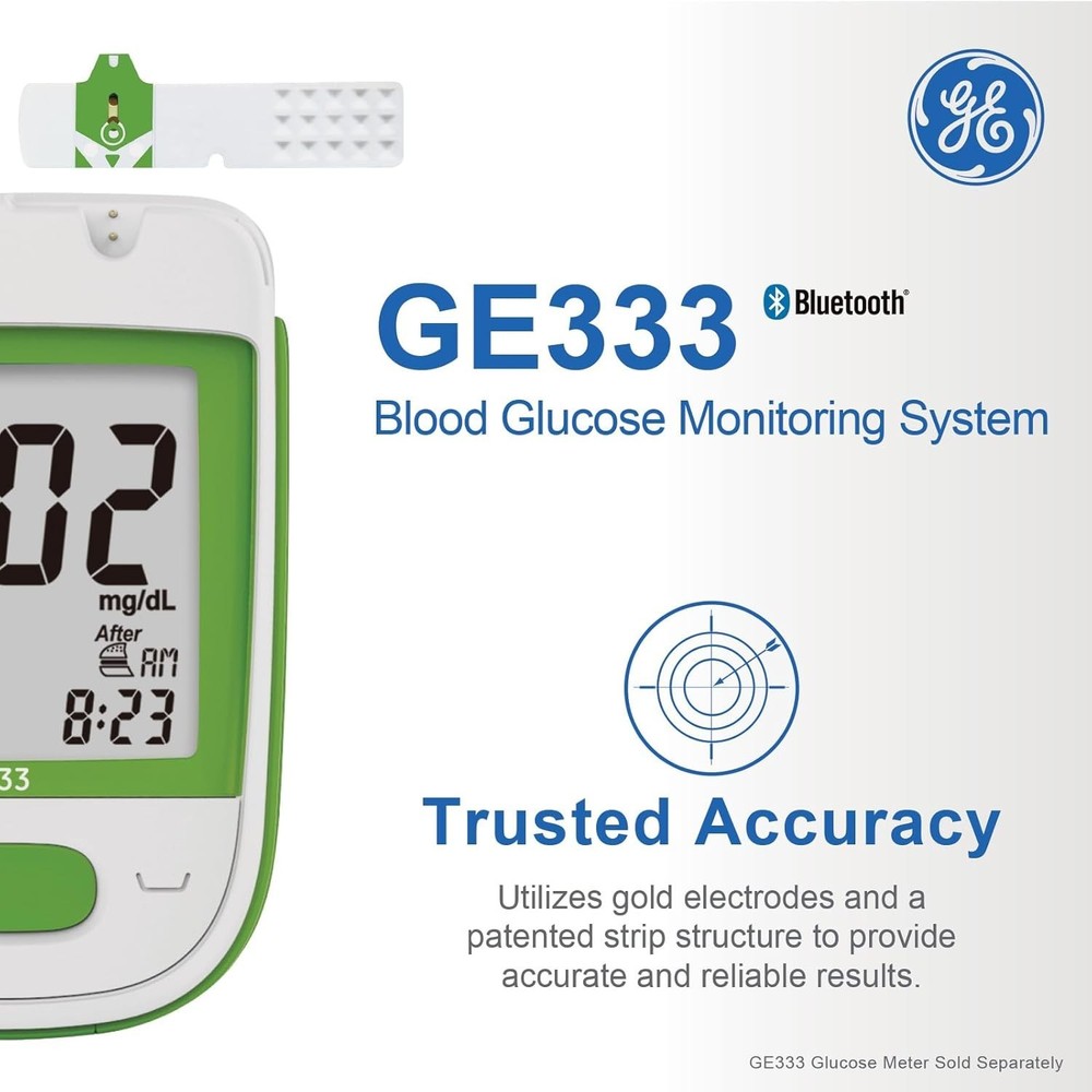Blood Glucose Test Strips | 50-Count Pack |Gold Electrodes|Patented Test
