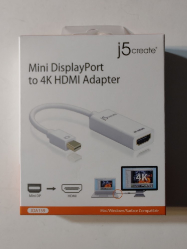 J5create Mini DisplayPort to 4K HDMI Adapter JDA159 NEW