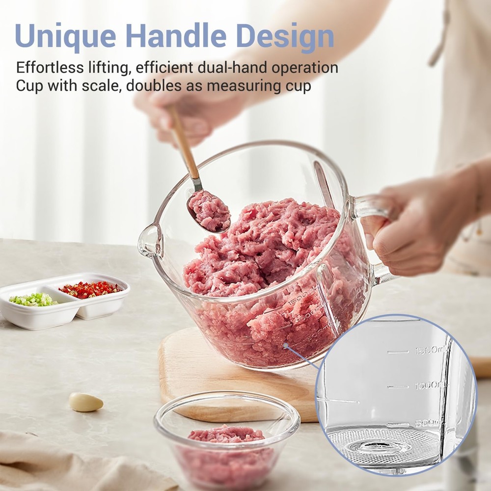 Bear Food Processor, Electric Chopper with 8 Cup/2L 8 CUP, Black