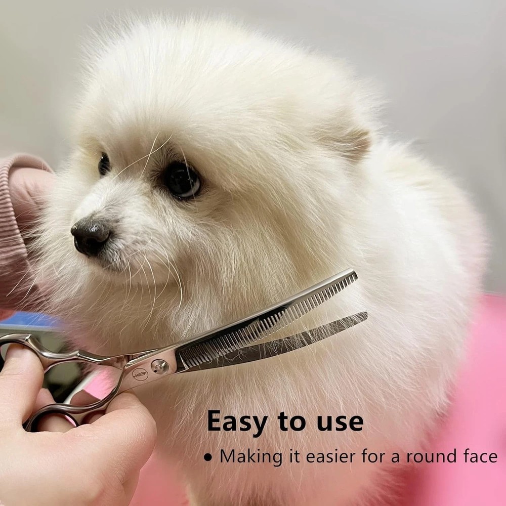 Curved Grooming Shears for Dogs, 30% Thinning