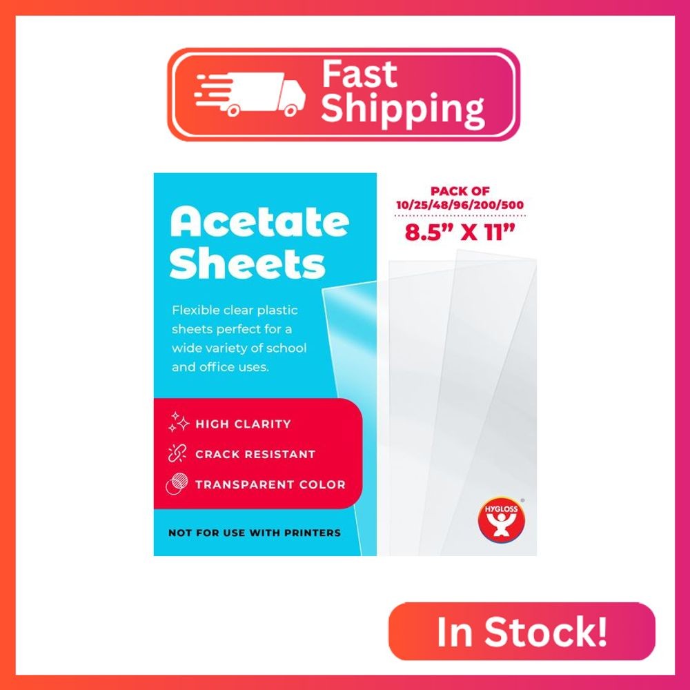 Hygloss Acetate Sheets 8.5"X11" 10/Pkg