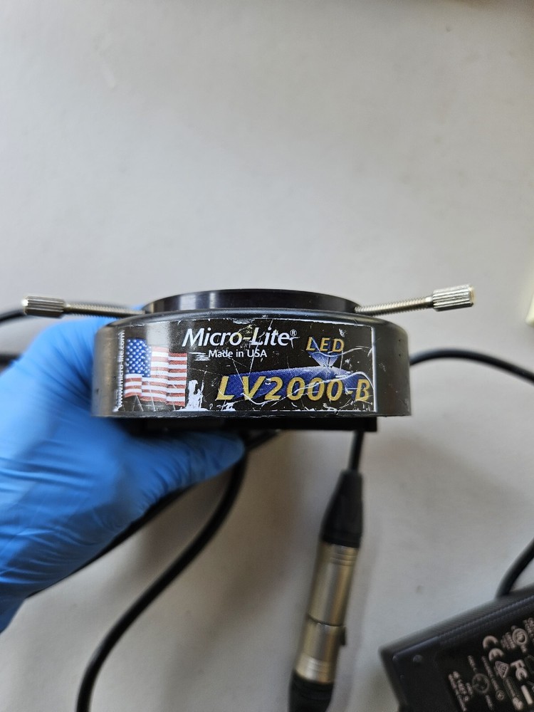 Micro-Lite, LV2000-B, Ring Illuminator light, With Power Supply, LED light used