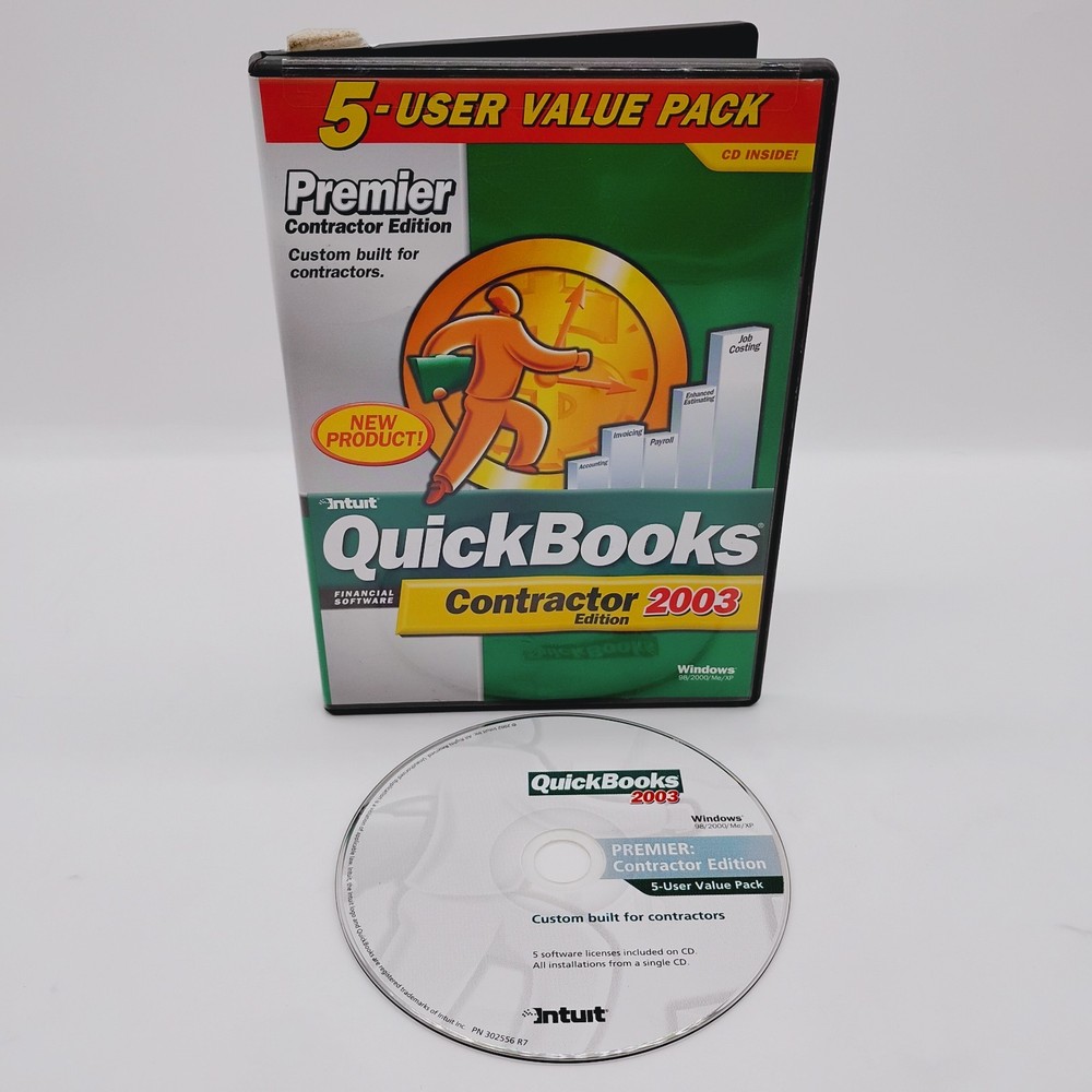 Intuit Quickbooks 2003 Premier Contractor Edition Upgrade Only EUC w/ Key Code