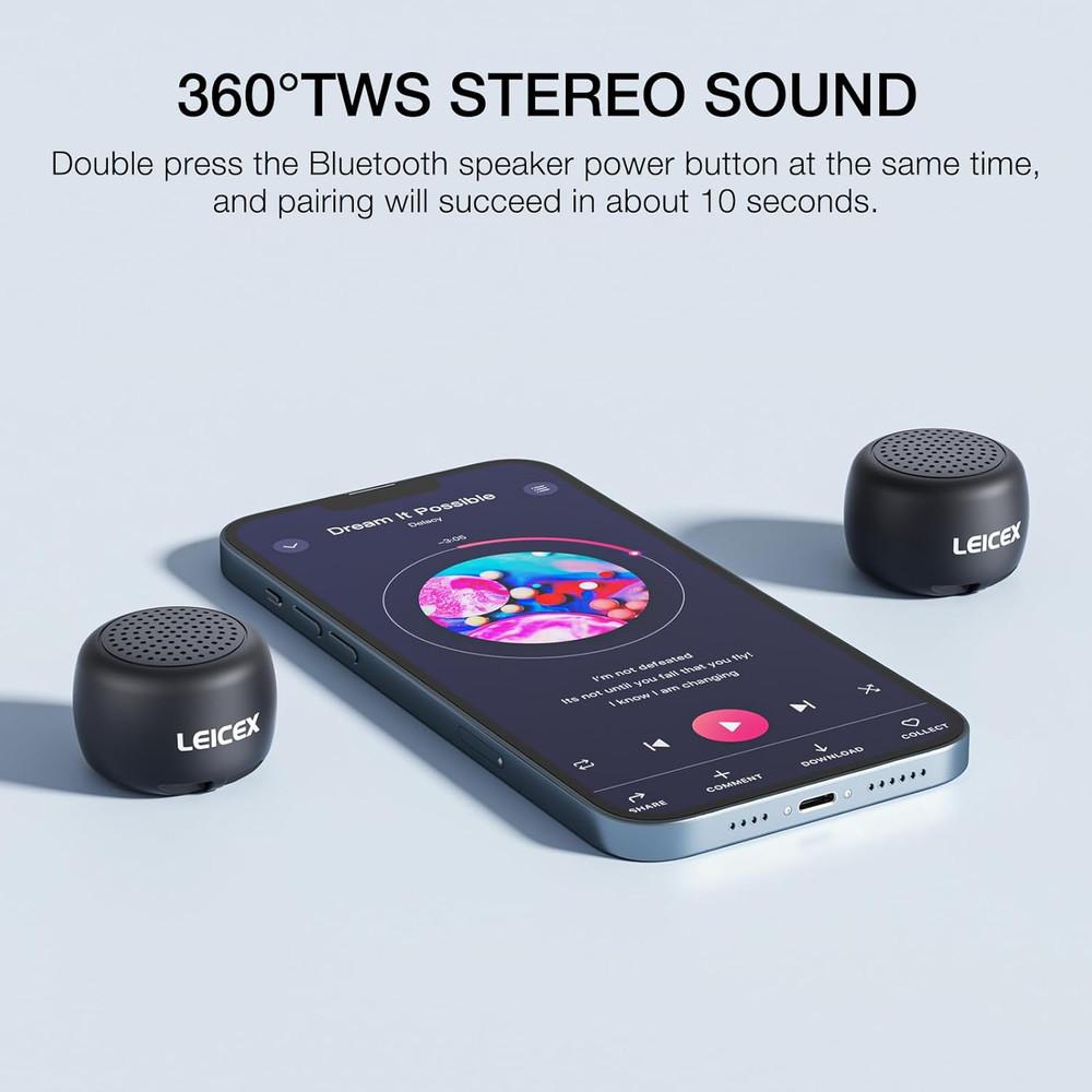 Mini Bluetooth Speaker, Small Tiny Portable Bluetooth 5.0 Speakers Perfect