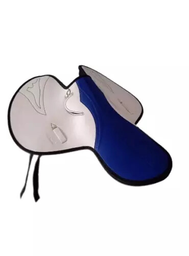 Blue /White Synthetic Race Exercise Saddle Light Weight All Size Racing Saddle