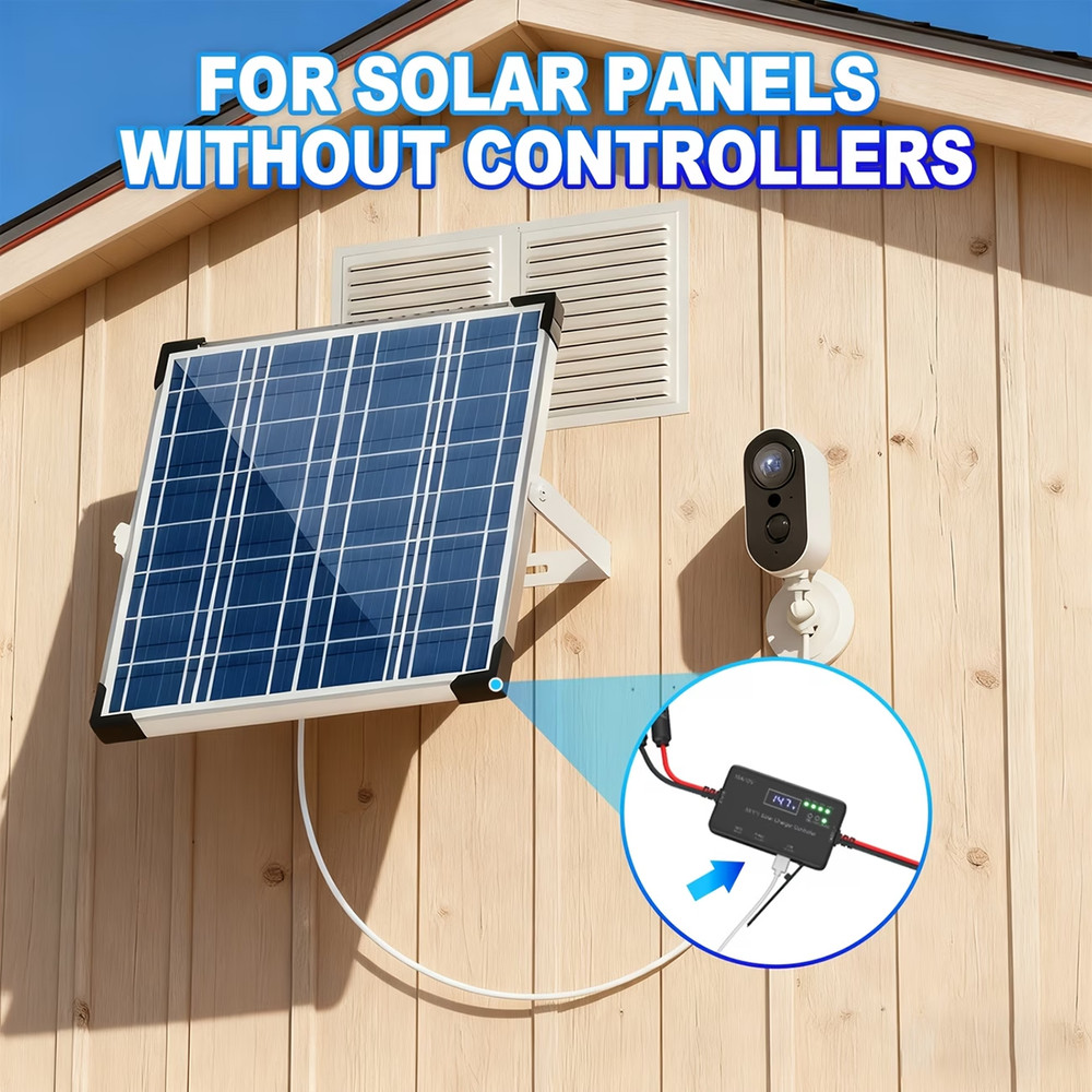 12V 10A MPPT Solar Charge Controller Solar Panel Charge Controller Type-C & USB