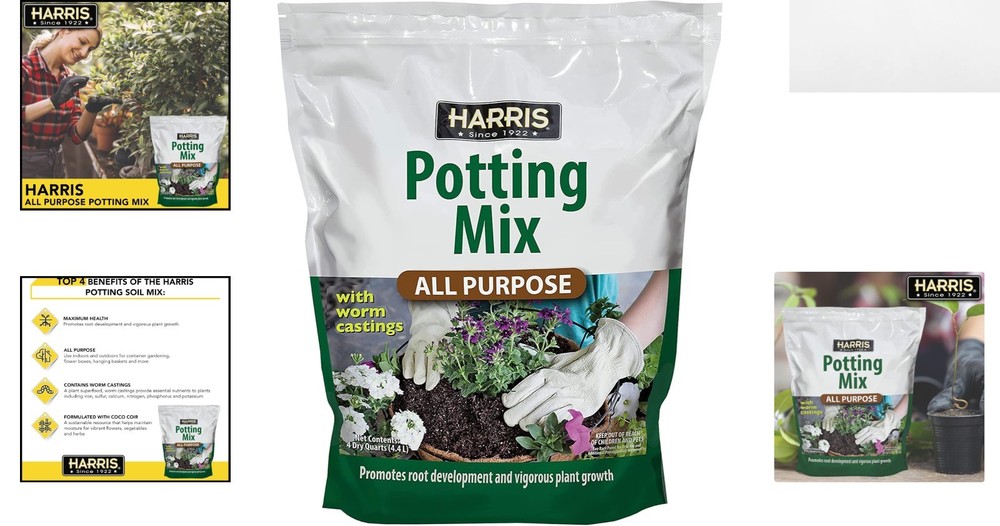 All-Purpose Potting Mix with Coco Coir & Worm Castings - 4 Quart Essential Soil