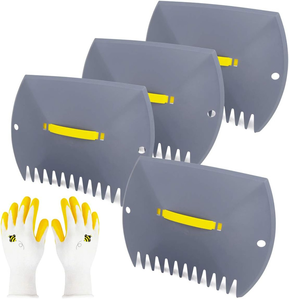 Leaf Scoops Hand Rake, Lightweight Leaf Grabber,Grey Leaf Collector, Leaf Picker