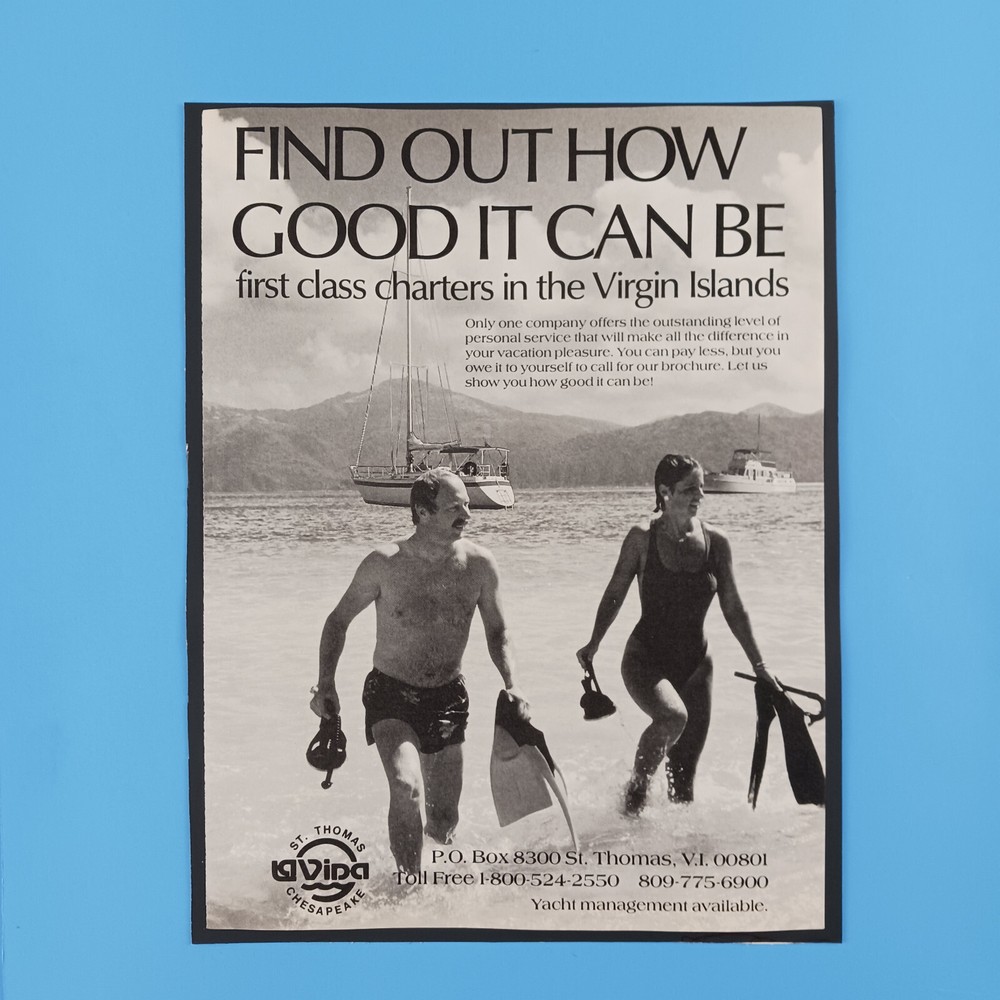 1989 La Vida Luxury Charters Print Advertisement