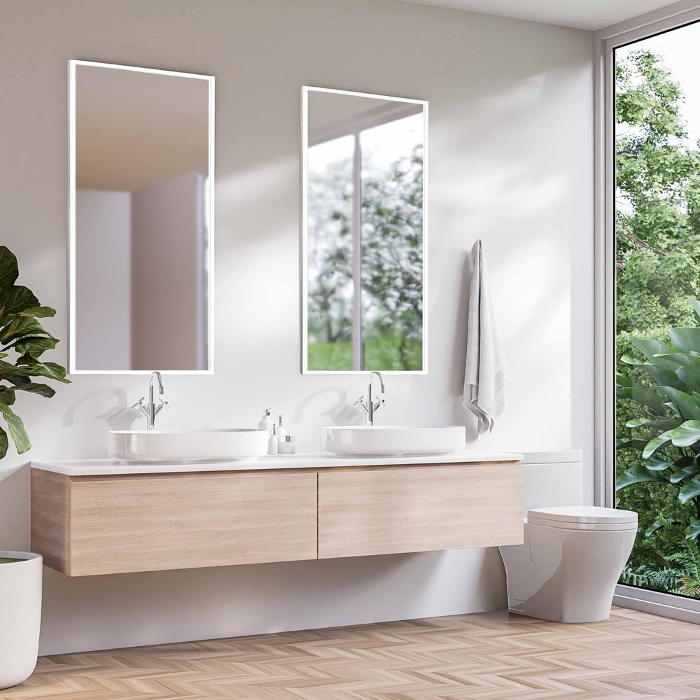 NEBULA LED LIGHTED BATHROOM VANITY RECTANGLE MIRROR - 85 x 40