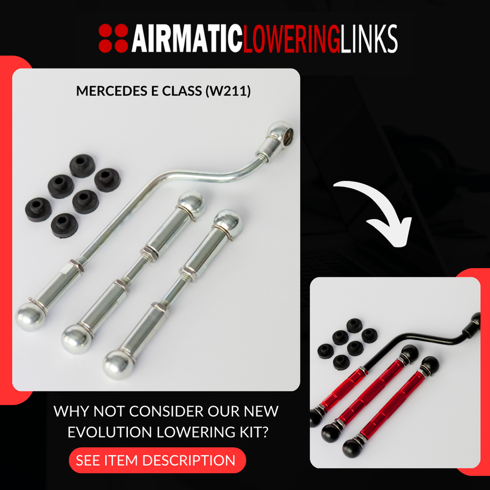 MERCEDES E55 LOWERING LINKS E500 E63 W211 - (PREMIUM FULLY ADJUSTABLE) MODULE