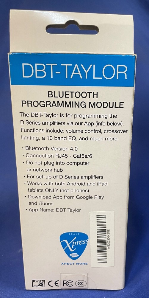 DBT-Taylor BT Programming Module-Bluetooth App Control for Beal 2.1 Amp ONLY-NEW
