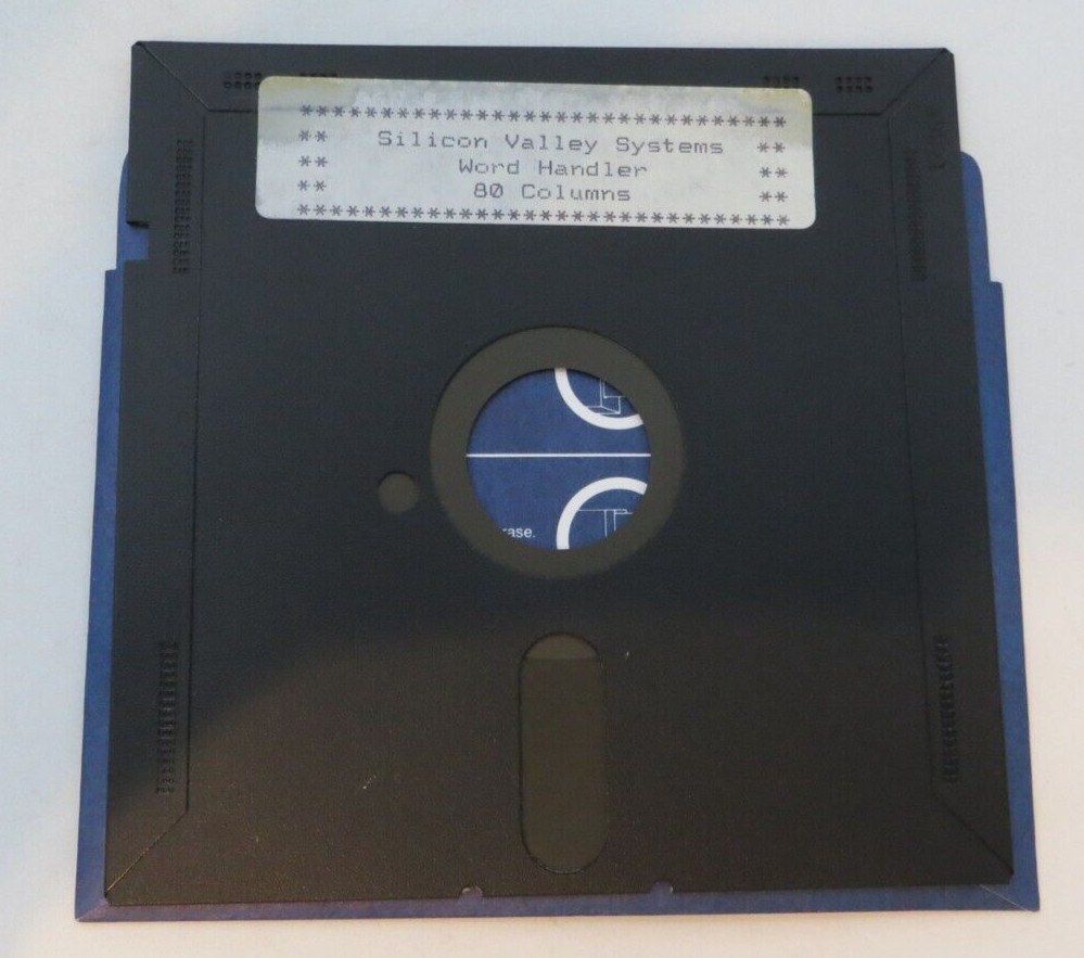 5.25" Floppy Disk SILOCON VALLEY SYSTEMS WORD HANDLER 40/66 80 COLUMNS