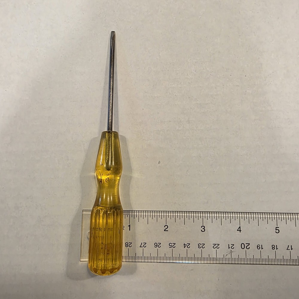 Stanley Flat Slotted Screwdriver USA Small Yellow