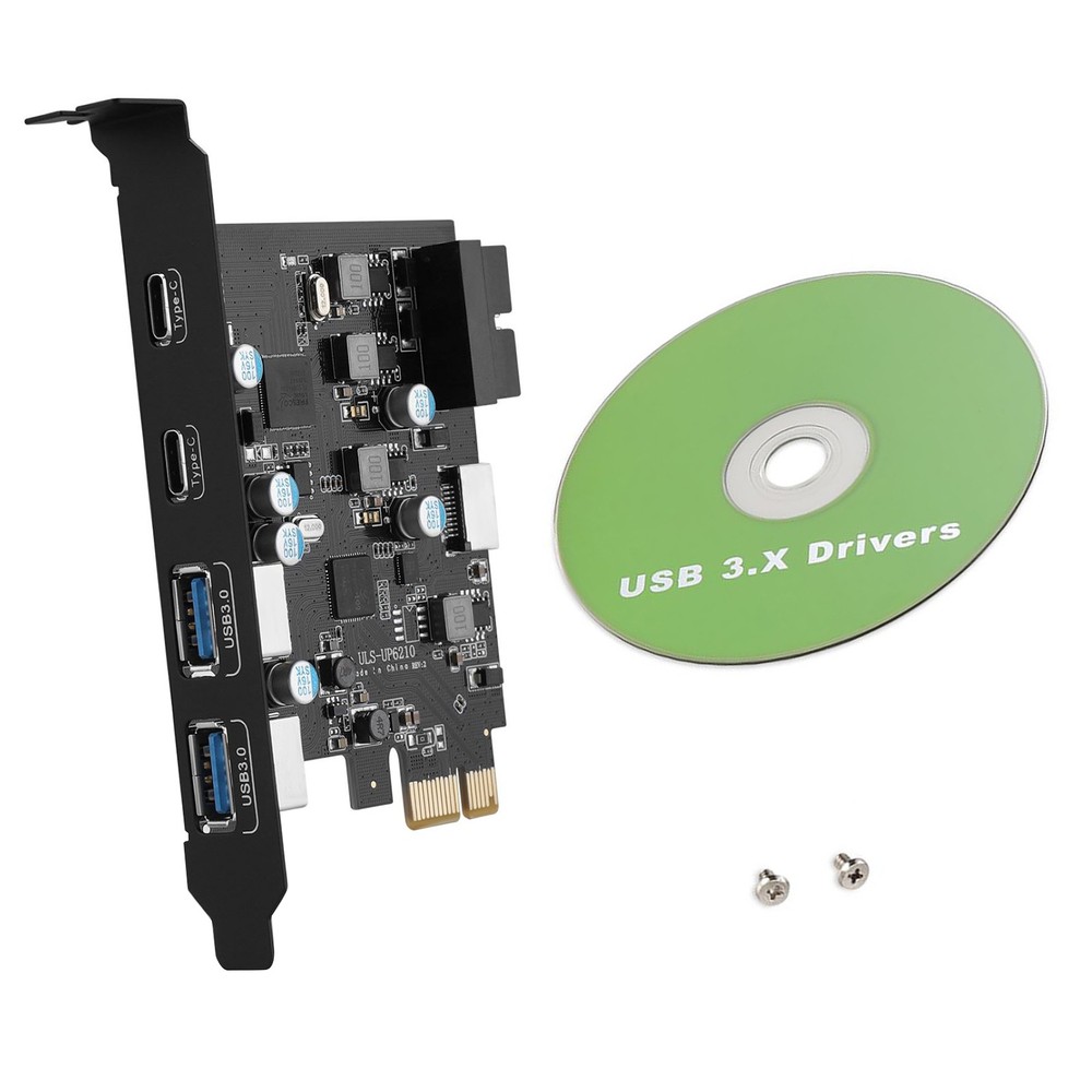 5Gbps Expansion Card For Win/Mac/Linux 2xUSB-C 2xUSB-A PCIe X1/X4/X8/X16